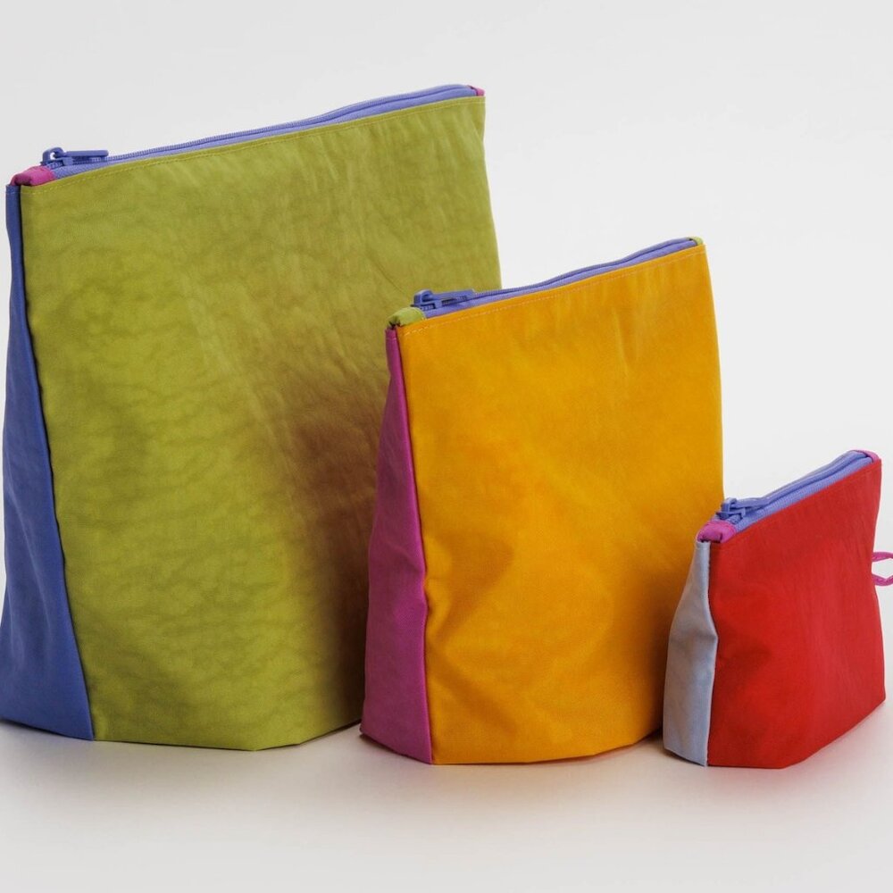 BAGGU Go Pouch Set :Vacation Colorblock! Rare, Discontinued, new with tags
